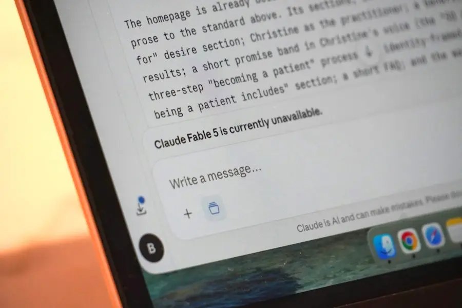 Gros plan sur une interface de conversation avec une IA